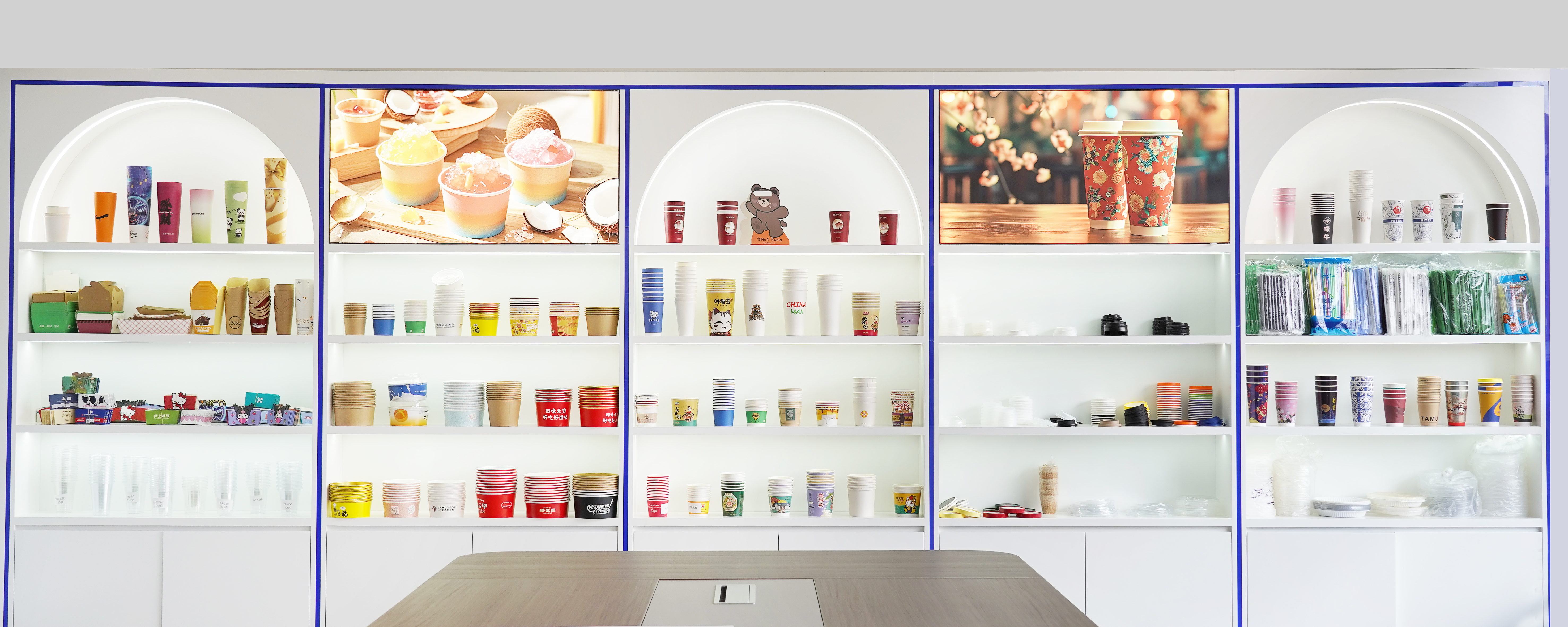 Custom packaging samples on display